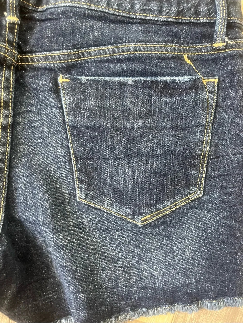 Mossimo Supply Co. Dark Blue with faded fabric details Denim Shorts
